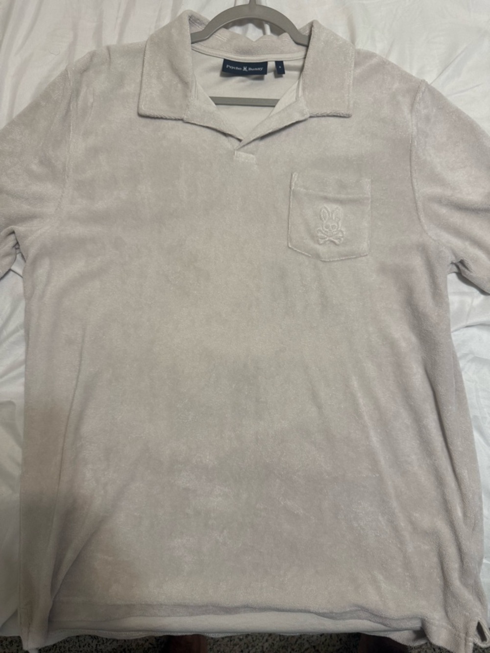 Psycho Bunny Velour Polo Shirt Beige/Tan Soft Luxury Men